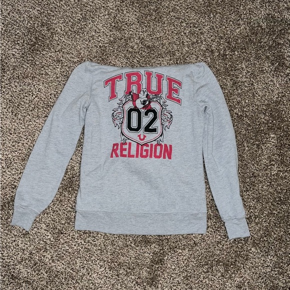 Gray Small True Religion Half Zip Hoodie - Picture 5 of 5